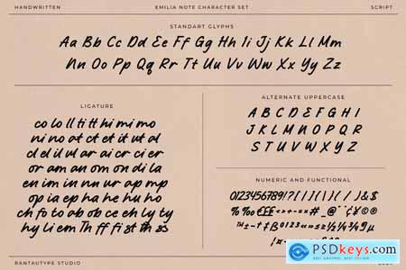 EmiliaNote Handwritten Font