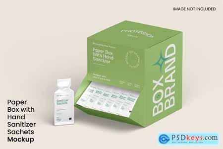 Paper Box with Hand Sanitizer Sachets Mockup