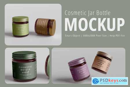 Cosmetic Jar Bottle Mockup