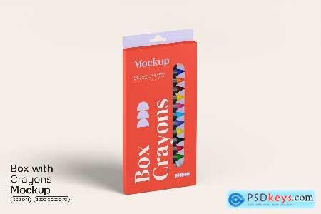 Box with Crayons Mockup