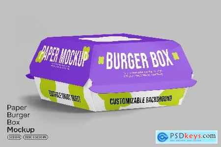 Paper Burger Box Mockup