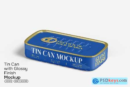 Tin Can with Glossy Finish Mockup