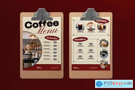 Red Retro Food Menu Coffee Shop