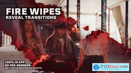 Fire Wipe Reveal Transitions Disintegration with Dramatic Frame Reveal Effects 54468492