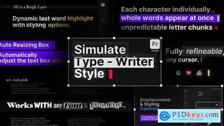 Typewriter Text Effect For Premiere Pro Text Box, Word Highlight, Custom Cursor All in One MOGRT 54450595