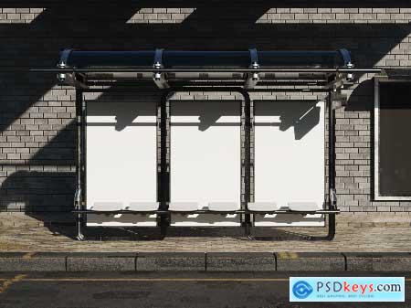 Bus Stop Billboard Mockup