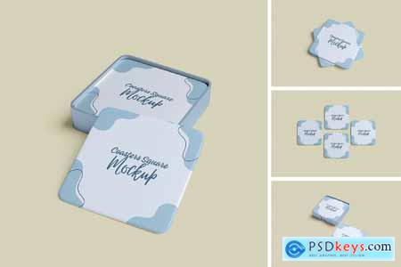 Square Coaster Mockup