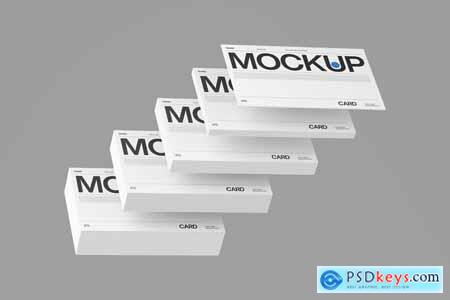 Stacked Minimalist Business Card Mockup Design