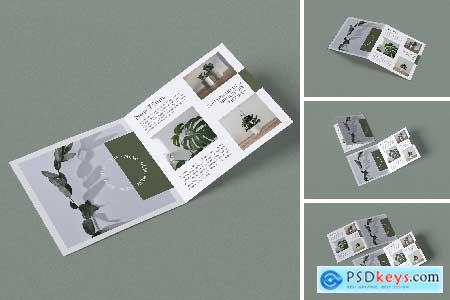 Square Bifold Brochure Mockup