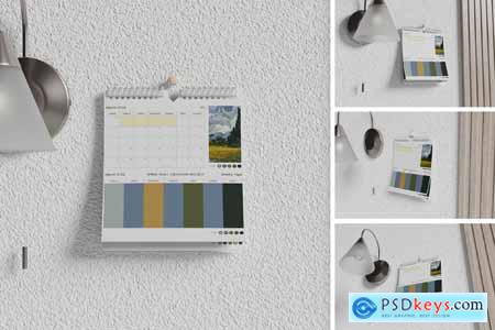 Wall Spiral Calendar Mockup