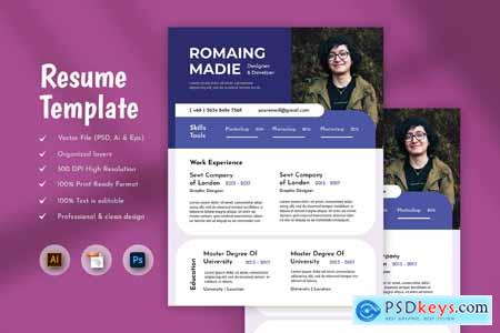 Tokyo Creative Resume & CV Template