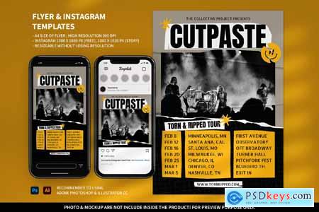 Ripped Paper Music Concert Flyer and Instagram