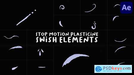 Stop Motion Plasticine Swish Elements for After Effects 54458819