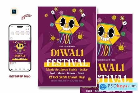 Pooja Diwali Day Flyer Template