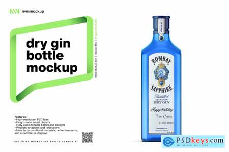 Dry Gin Bottle Mockup