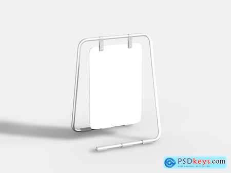 Metallic Stand Poster Display Mockup Set