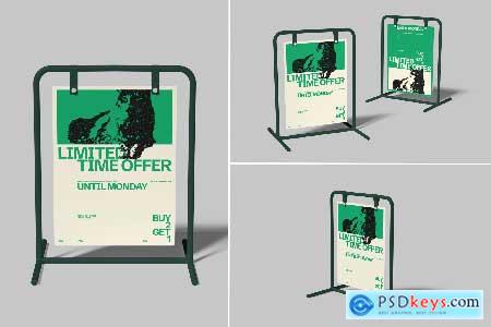 Stand Hanger Sidewalk Signboard Mockup 002