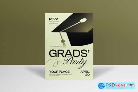 Cream Clean Modern Graduation Invitation