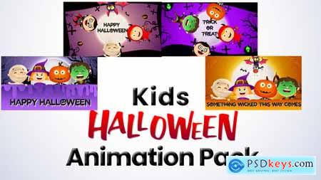 Kids in Halloween Costumes - Cartoon Animation Pack 54558158