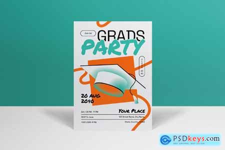 Orange Clean Modern Graduation Party Invitation