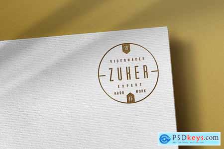 White Paper Gold Embossed Logo Mockup