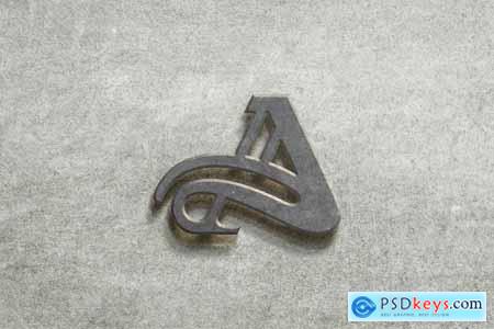 3D Cement Logo Mockup