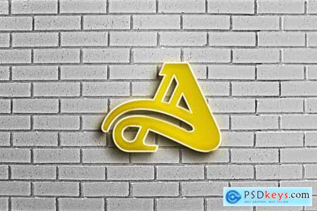 Wall Brick Logo Mockup