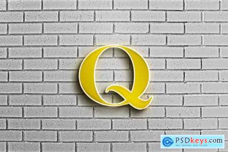 Wall Brick Logo Mockup