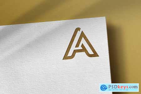 White Paper Gold Embossed Logo Mockup