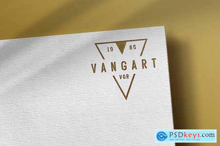 White Paper Gold Embossed Logo Mockup