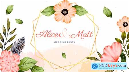 Watercolor Wedding Invitation Slideshow 54794694