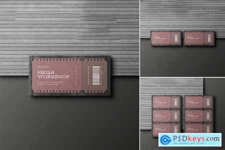 Minimal Event Ticket Stationery Mockup Set