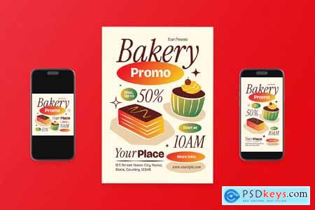 Beige Modern Bakery Promo Flyer Set