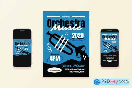 Blue Flat Orchestra Music Flyer Set