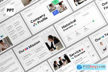 White Geometric Company Profile PPT