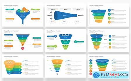 Staged Funnel Process PowerPoint Templates