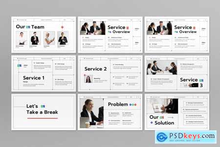 White Geometric Company Profile PPT