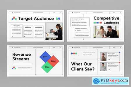 White Geometric Company Profile PPT