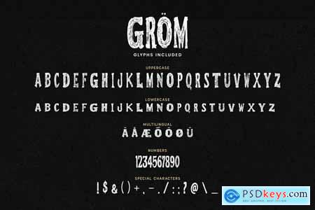 Gr&#246;m - Tall Grunge Display Font