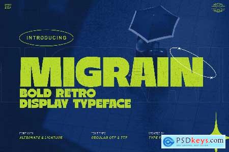 Migrain - Bold Retro Display typeface