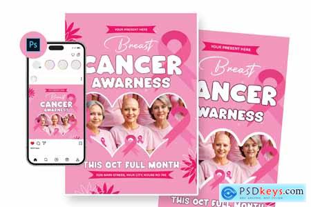 Thickning Breast Cancer Day Flyer Template