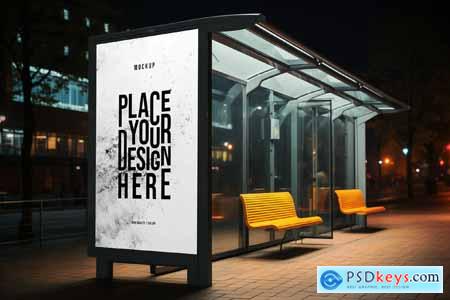 Bus Stop Poster Mockup