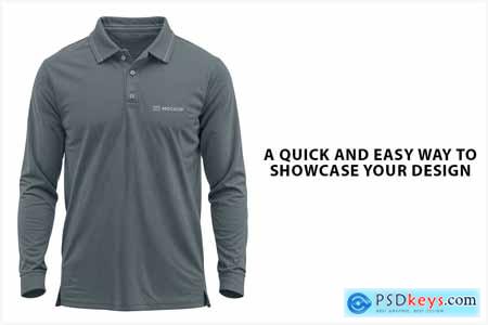 Polo Long Sleeve Shirt Mockup