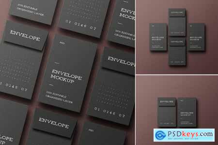 Business Card with Envelope Mockup Set