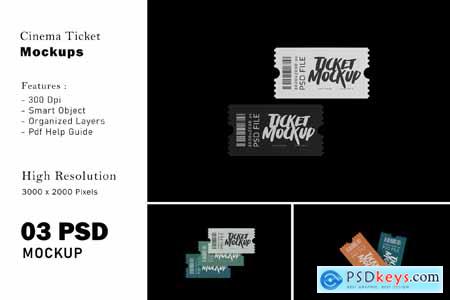 Cinema Ticket Mockups