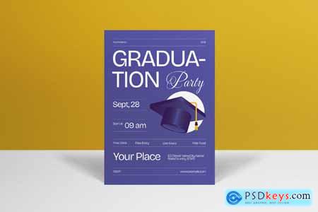 Purple Modern Graduation Party Invitation