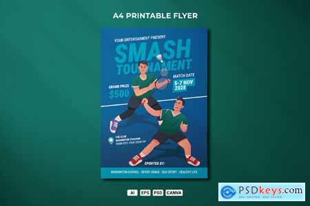 Badminton Tournament Flyer Template