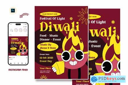 Eco Diwali Day Flyer Template