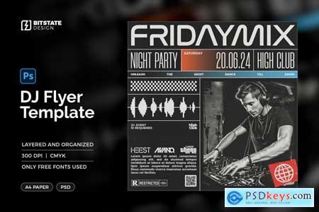 DJ Night Club Flyer Poster Template