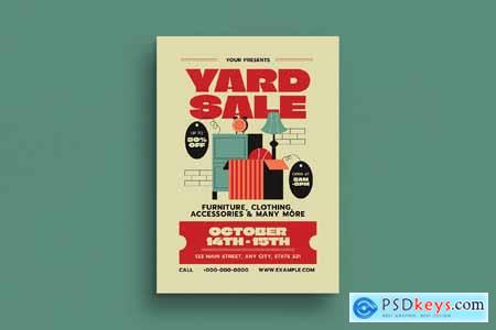 Retro Yard Sale Event Flyer